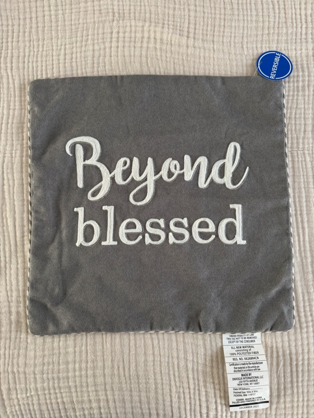 NWT “Beyond blessed” pillow COVER